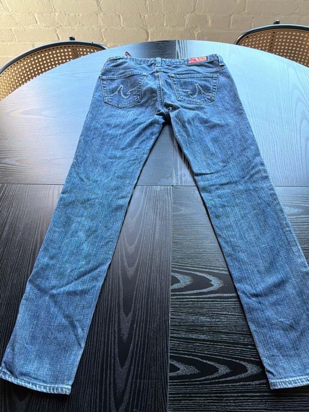 Ag Adriano Goldschmied Women's Straight-Leg Jeans in Blue Denim